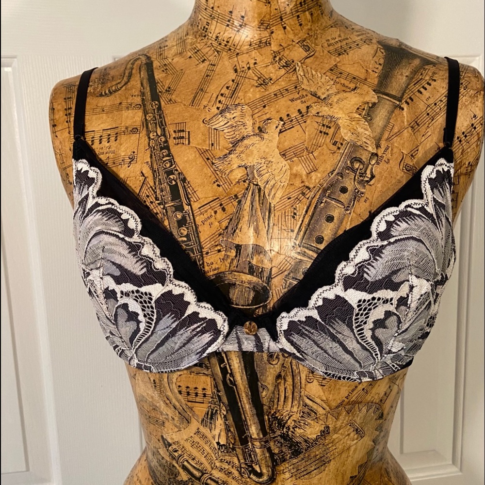 Natori Floral Lace Overlay Plunge Bra